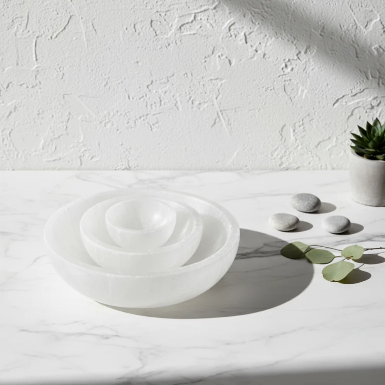 pack Bol de purification Sélénite Gemska, accessoire bien-être en pierre naturelle.