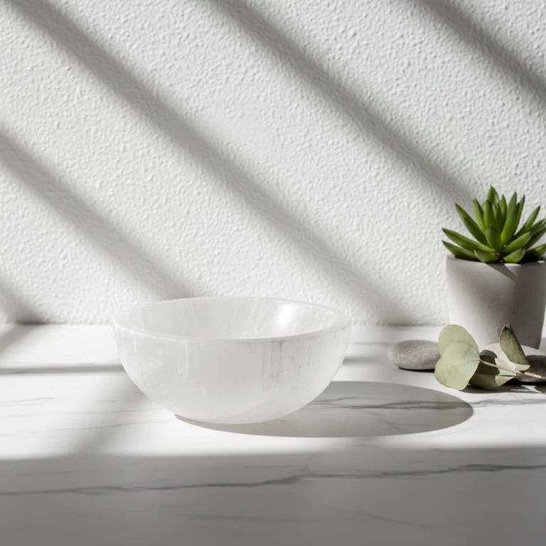 Bol de purification Sélénite Gemska, accessoire bien-être en pierre naturelle.